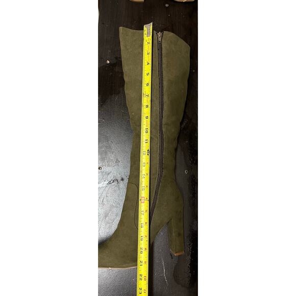 Just Fabulous Olive Green Long Boots Size 8.5 - Picture 6 of 9